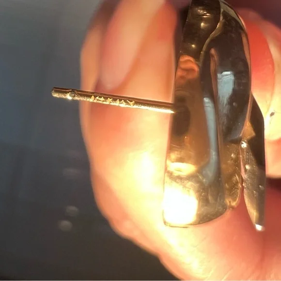 14k yellow gold earrings . - Picture 6 of 9